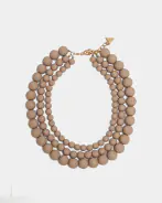 Colette pearl necklace, matt beige