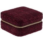 Tweed jewellery box mini, bordeaux
