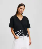 Karl signature hem t-shirt, black