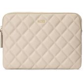 Leather quilted pouch medium, sand