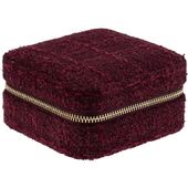 Tweed jewellery box mini, bordeaux