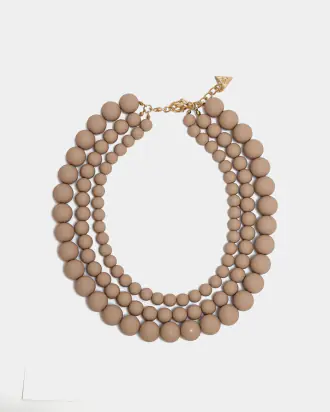 Colette pearl necklace, matt beige