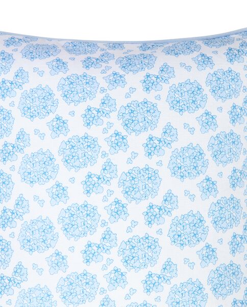 Floral Printed Organic Cotton Pillow Cover 50x50, Blue/White