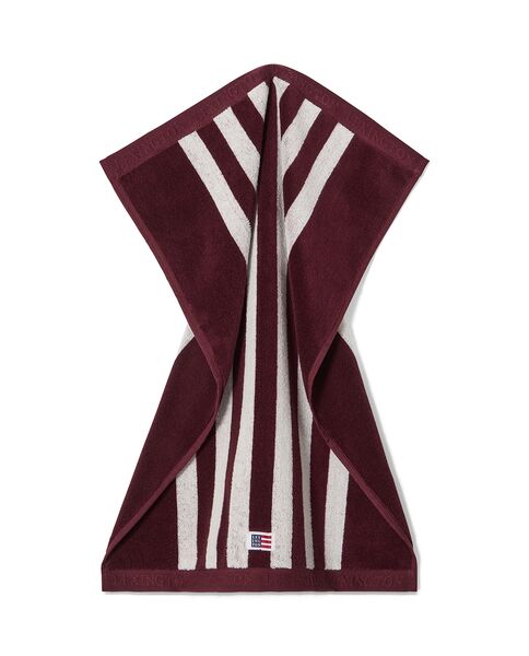 Striped terry towel 30x50, fig/snow white