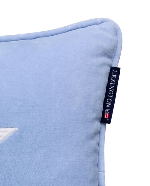 Kids organic cotton velvet pillow 30x40, blue