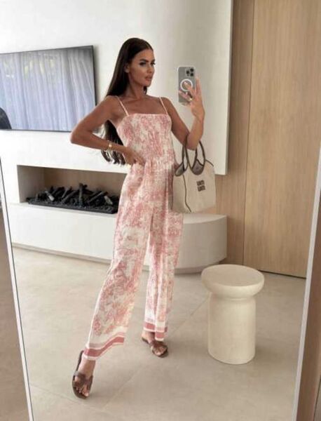 Print jumpsuit, rose