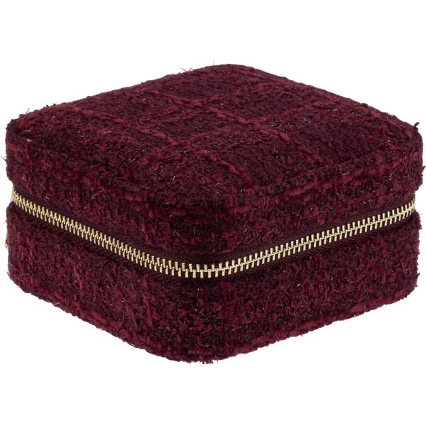 Tweed jewellery box mini, bordeaux