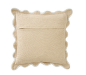 Cushion scalloped 45x45, beige/white