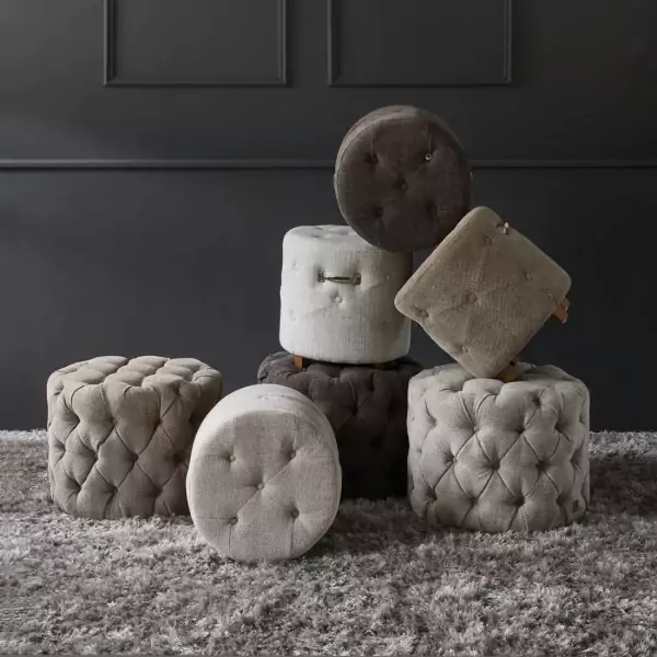 Opera footstool, chelsea flax