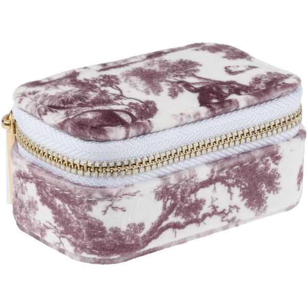 Velvet jewellery box micro, bordeaux savannah pattern