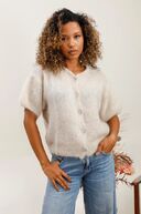 Kid Mohair Vest, Beige