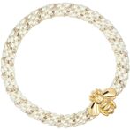 Fat hair tie with bee, pale yellow stripe