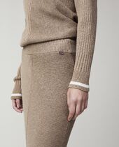 Agnes organic cotton/cashmere knitted skirt, beige/white