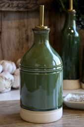 Bottle with bottle pourer, olive