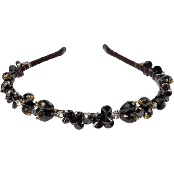 Crystal hair band, chocolate brown