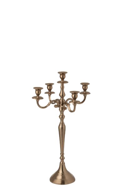 Candle holder aluminium 63cm, rose gold