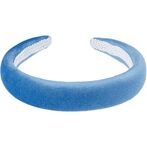 Velvet hair band broad, ibiza blue