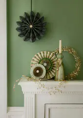 Beaded wreath 36cm, clio champagne