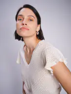 Ganna pattern knit, ecru