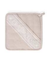 Icons cotton jacquard star pot holder, beige/white