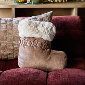 Christmas stocking faux fur box pillow