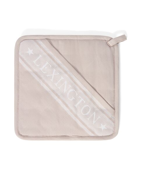 Icons cotton jacquard star pot holder, beige/white