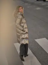 Nova metallic down jacket, brindle