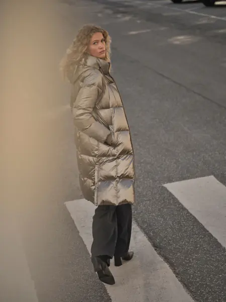 Nova metallic down jacket, brindle