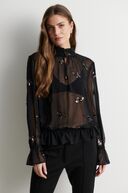 Luma sequin blouse, black