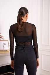 Mesh blouse, noir