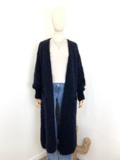 Long mohair cardigan, black
