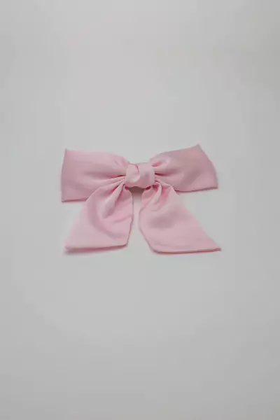 Bow hair clip satin, light pink