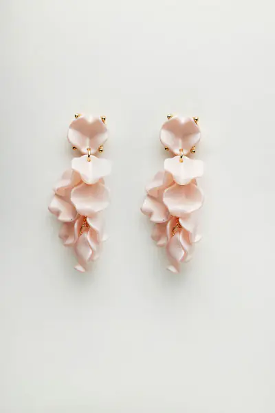 Leaf earrings mini, light pink