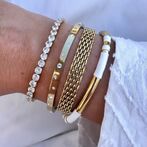 Elastic tennis bracelet, gold