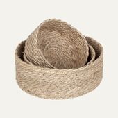 Jute twisted bread basket s/3, natural