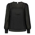 Tulle sleeve shirt, black