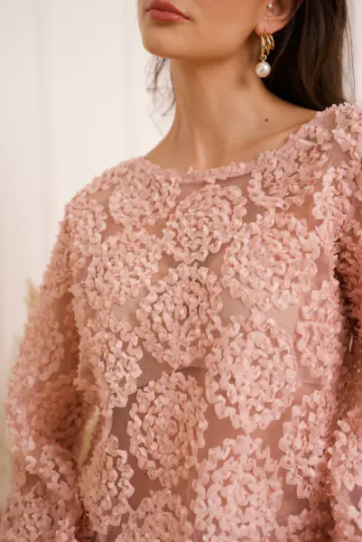 Rosette blouse, rose