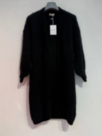 Long kid mohair cardigan, black