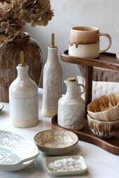 Jug with cork stopper, cream