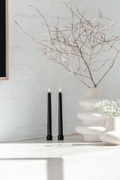 Led taper candle 2 pcs, smooth black