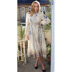 Long dress with print, beige