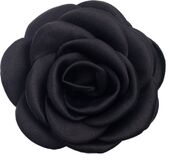 Satin rose hair claw, black