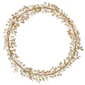 Beaded wreath 36cm, clio champagne
