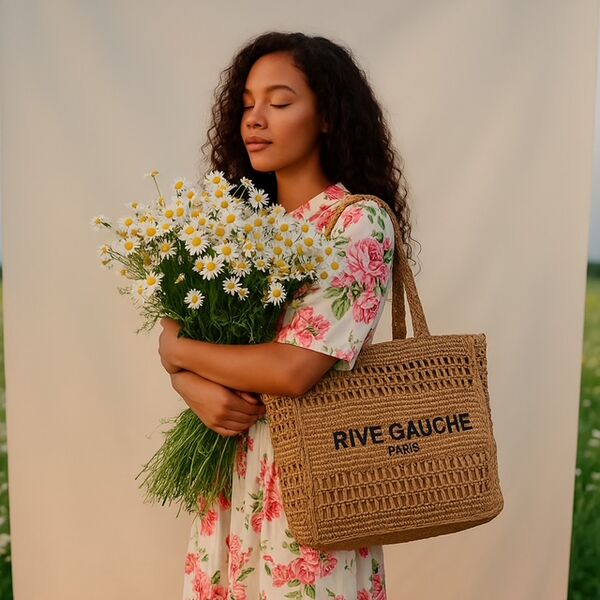 Taleen crochet rive gauche bag, black