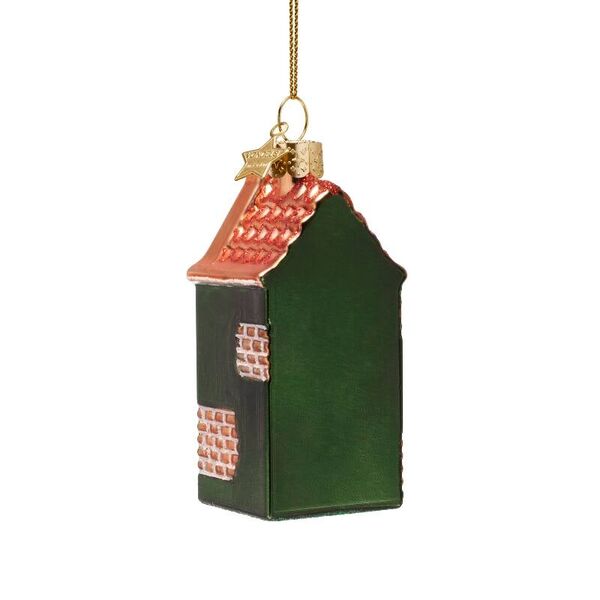 Ornament Amsterdam canal house 9cm, green