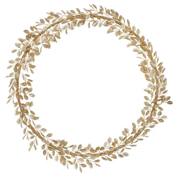 Beaded wreath 36cm, clio champagne