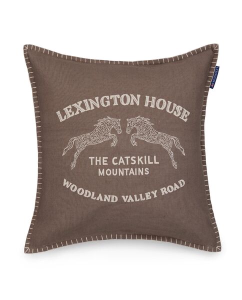 Catskills logo linen/cotton pillow cover 50x50, stone grey