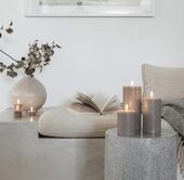 Led candle 20cm, sandstone