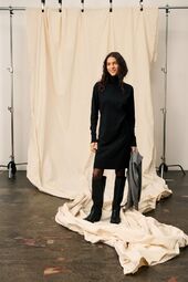 Mila rollneck dress, black