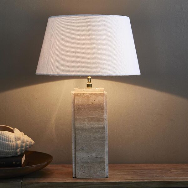 Linen taper lampshade white 45x25